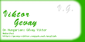 viktor gevay business card